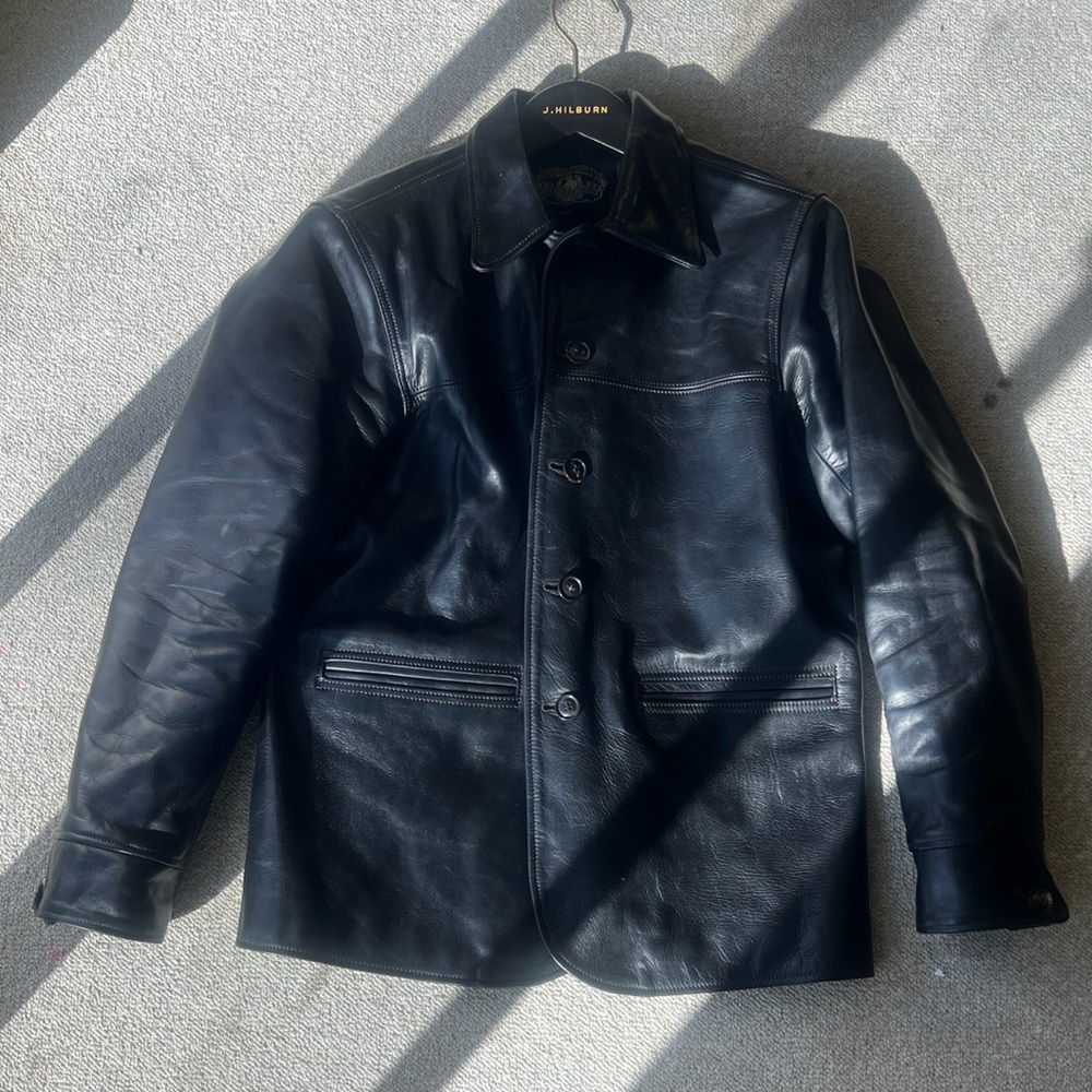 Double Helix Auto Revolution Classic Black Leather Jacket size 40